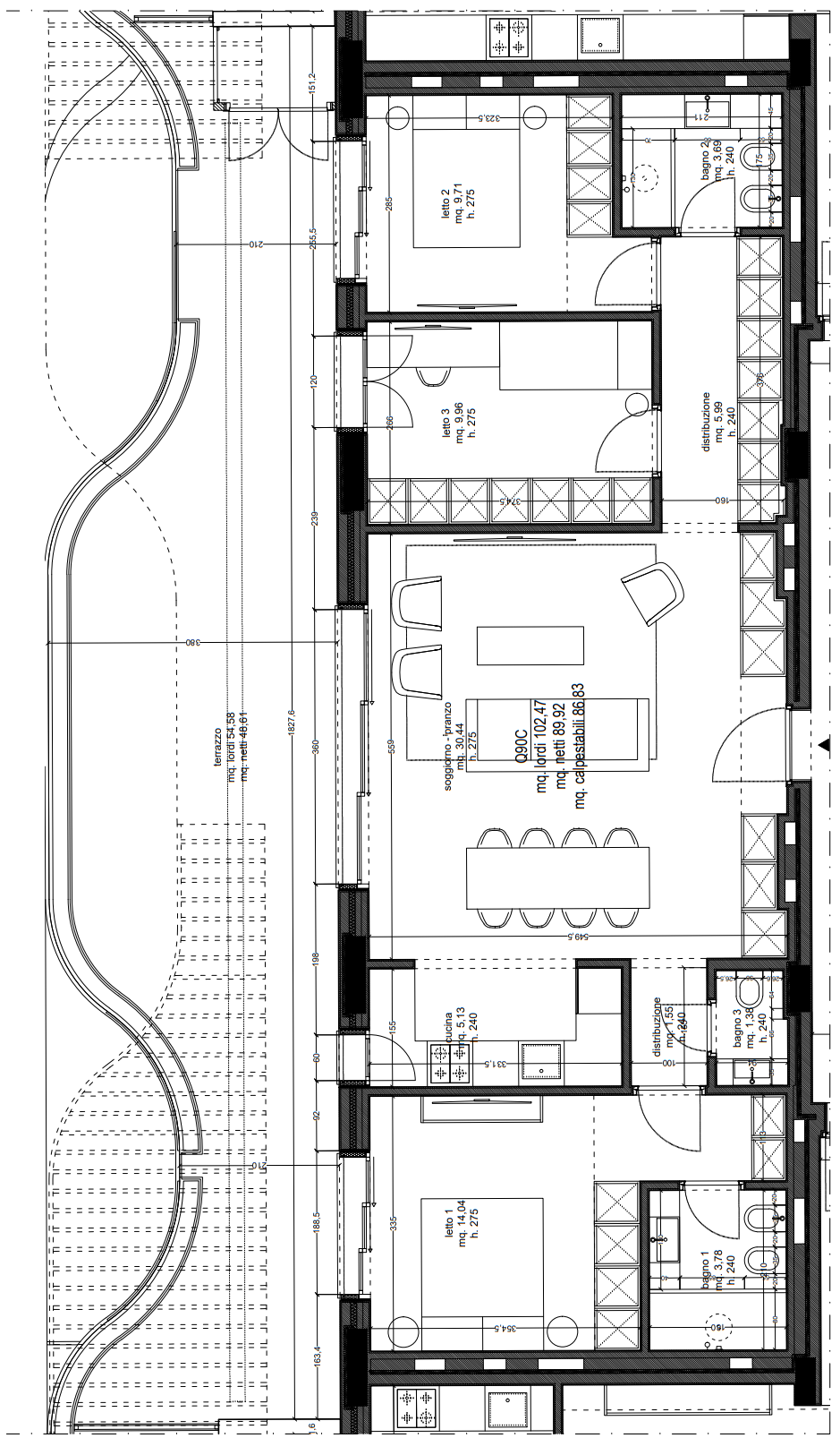 Quadrilocale Floor Plan