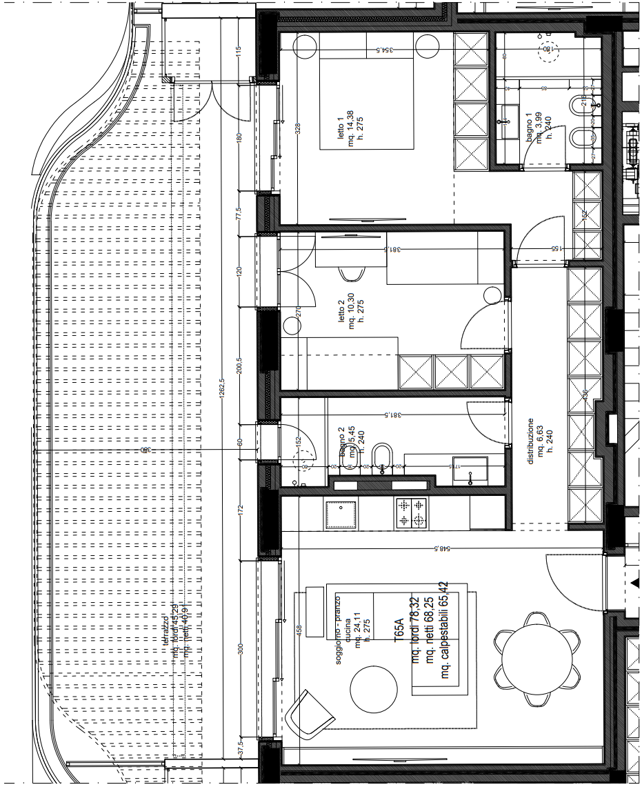 Trilocale Floor Plan