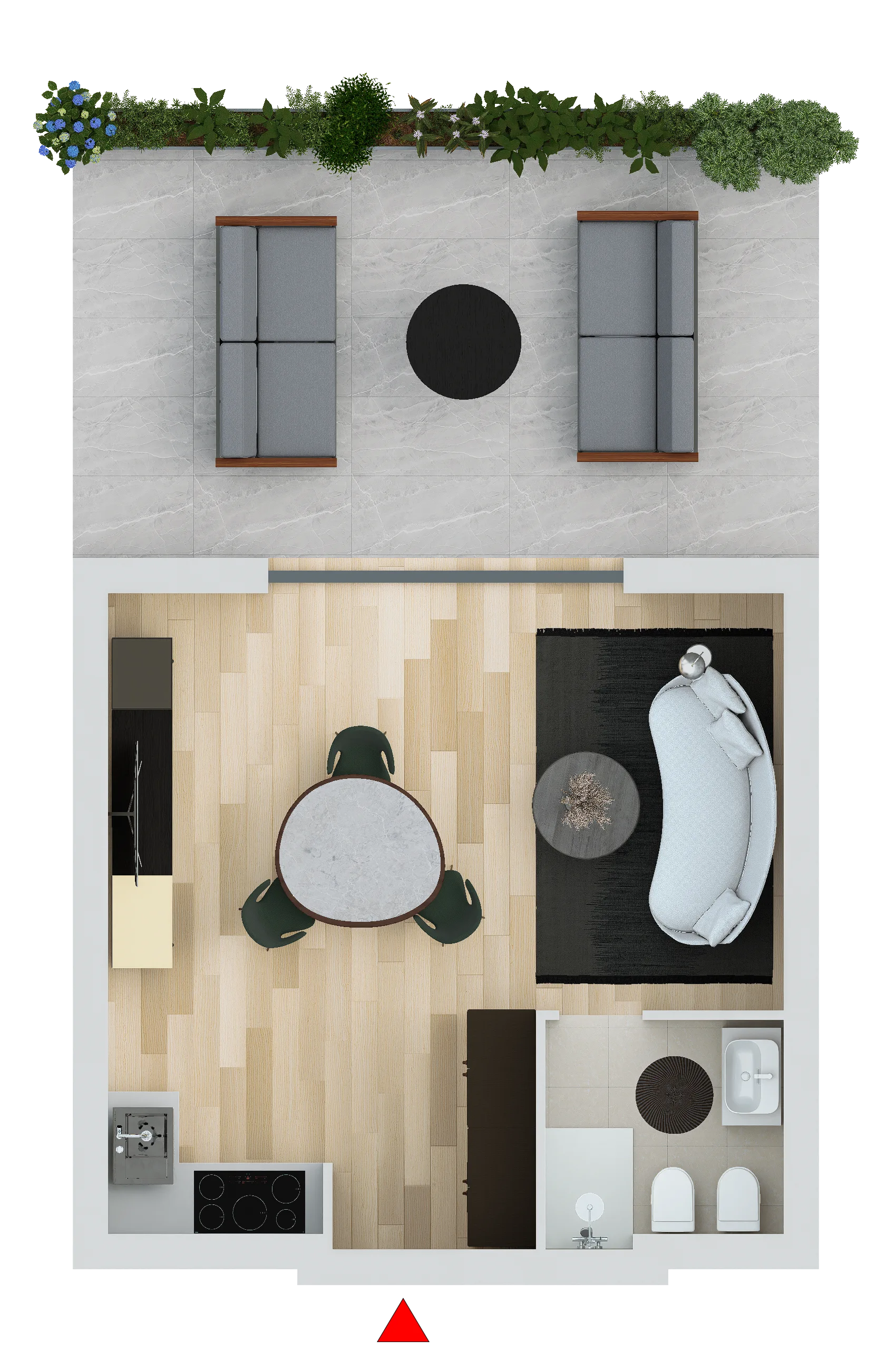 Monolocale Floor Plan