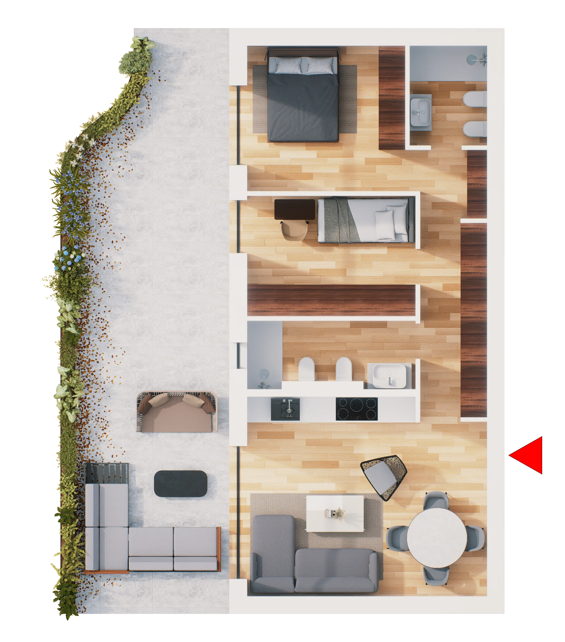 Trilocale Floor Plan