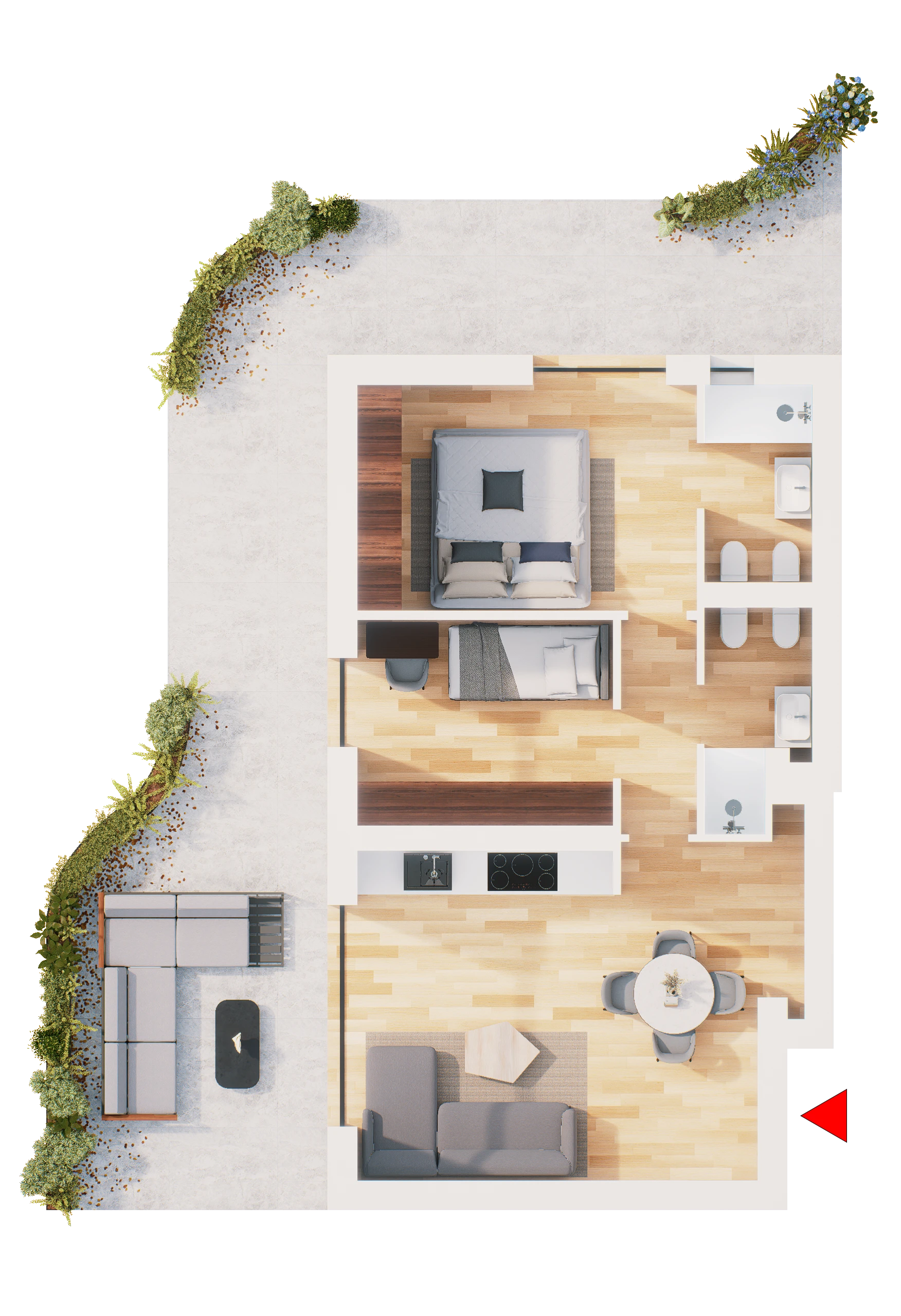 Trilocale Floor Plan